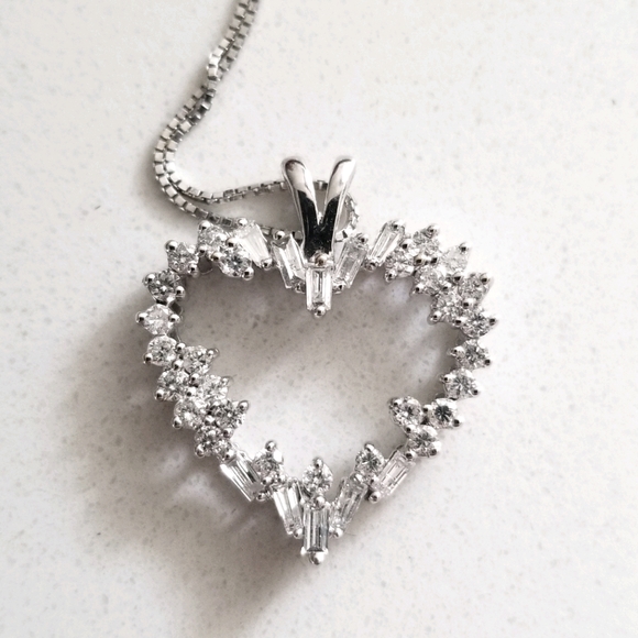 Helzberg Diamonds Jewelry - White gold diamond heart necklace